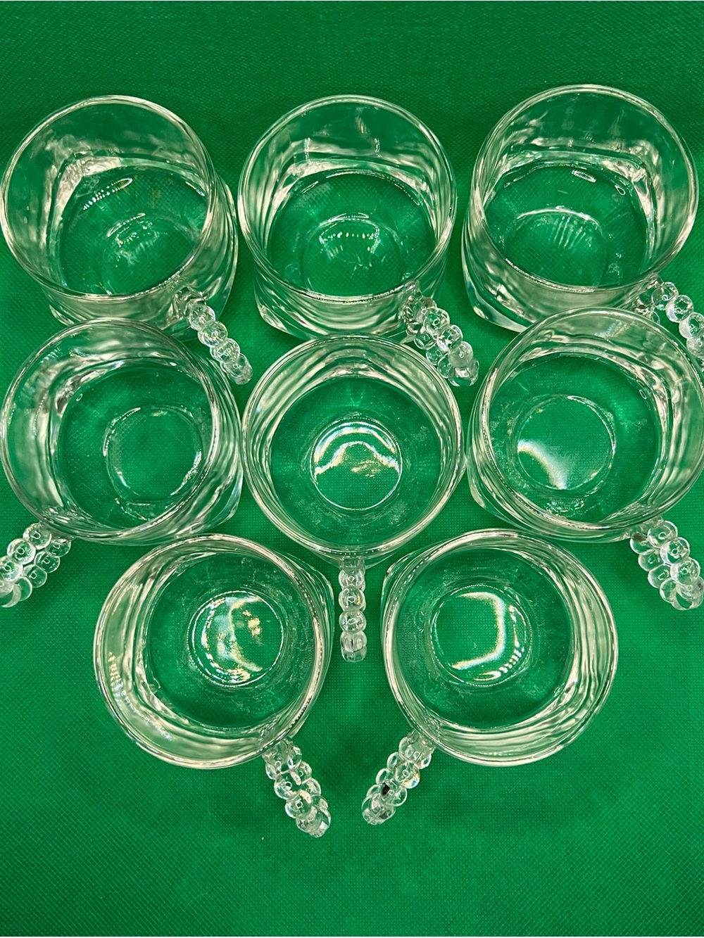 Set of 8 Hazel Atlas Boopie Glass Punch Cups